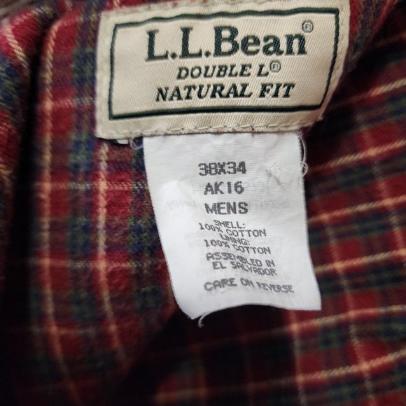 Men's 38x34 Natural Fit Tan L.L. Bean Double L Flannel Lined Jeans - Picture 9 of 10